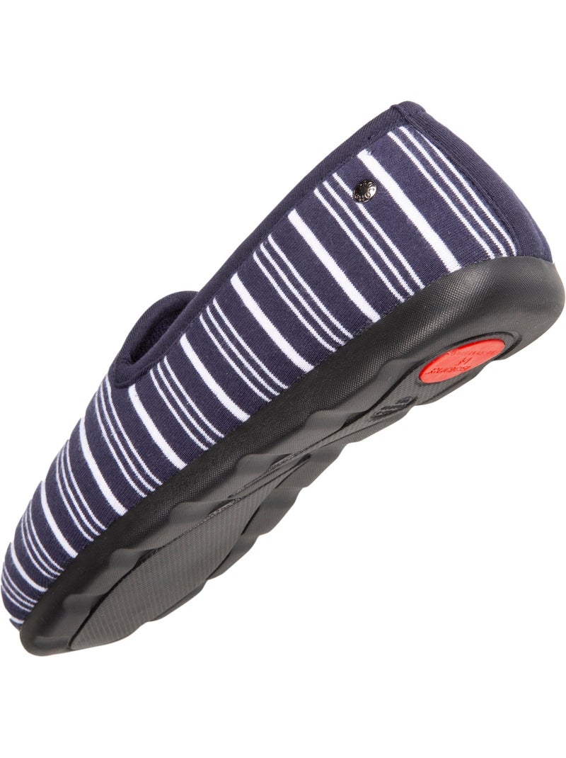 Chaussons charentaises très confortables, en jersey bio femme isotoner Blanc Bleu - Kiabi