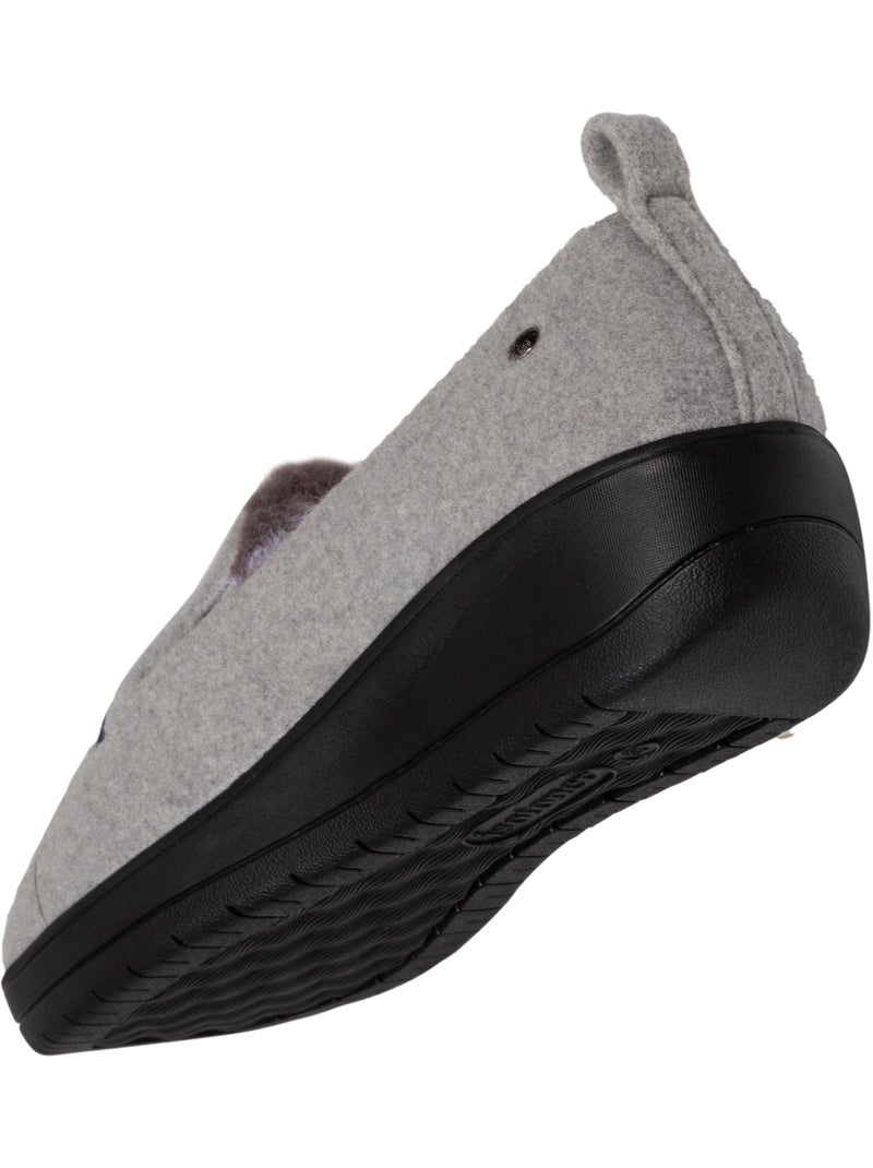 Chaussons charentaises ultra confortables et légères, faciles à femme isotoner Gris chiné - Kiabi