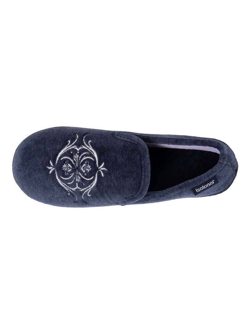 Chaussons charentaises ultra confortables semelle à mémoire de femme Isotoner Bleu marine - Kiabi