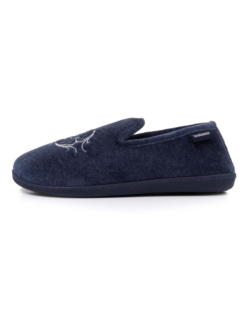 Chaussons charentaises ultra confortables semelle à mémoire de femme Isotoner Bleu marine - Kiabi