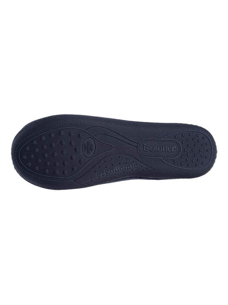 Chaussons charentaises ultra confortables semelle à mémoire de femme Isotoner Bleu marine - Kiabi