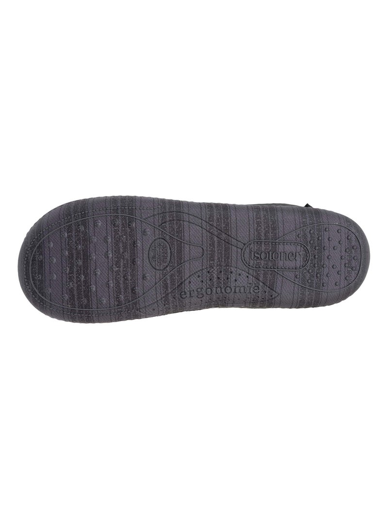Chaussons charentaises ultra confortables semelle à mémoire de forme homme Isotoner Noir - Kiabi