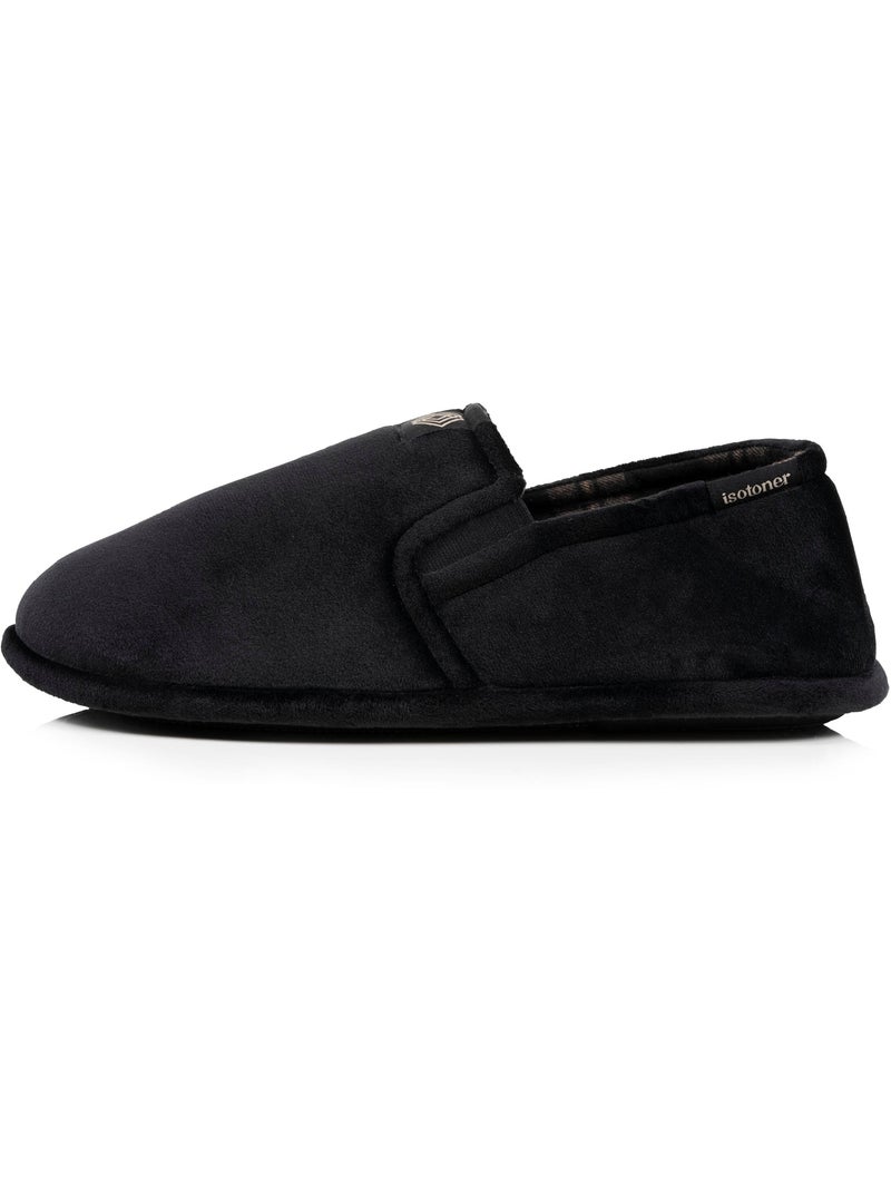 Chaussons charentaises velours doux, sans-gêne, maintien le homme Isotoner Noir Marron - Kiabi