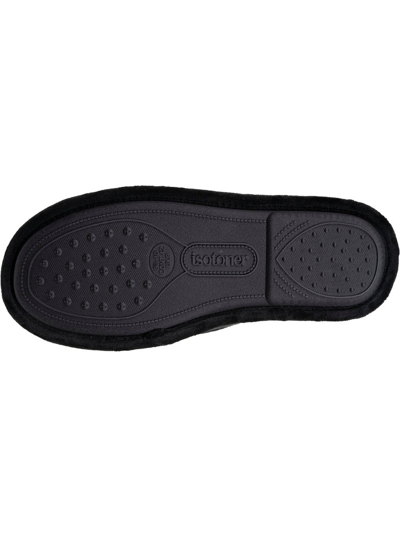 Chaussons charentaises velours doux, sans-gêne, maintien le homme Isotoner Noir Marron - Kiabi