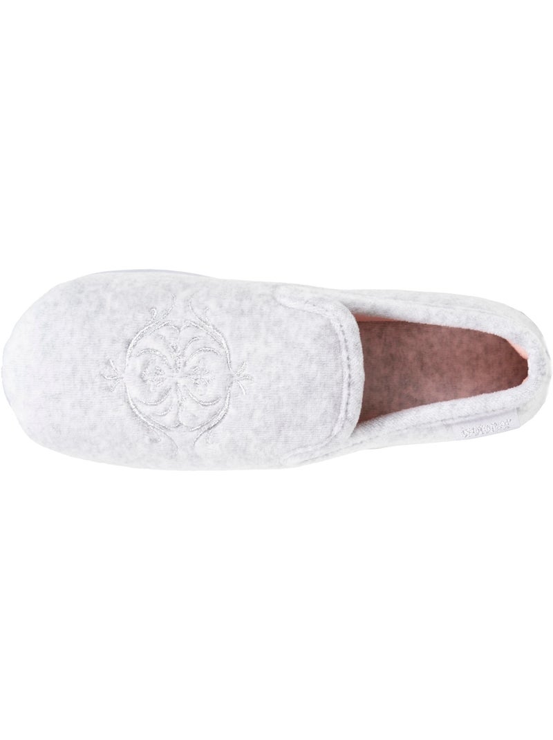 Chaussons charentaises velours semelle ergonomique mousse à femme Isotoner Gris chiné - Kiabi