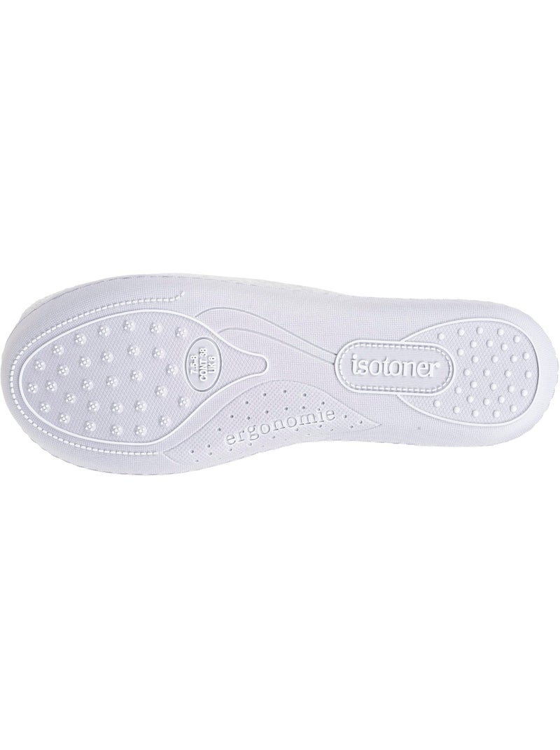 Chaussons charentaises velours semelle ergonomique mousse à femme Isotoner Gris chiné - Kiabi