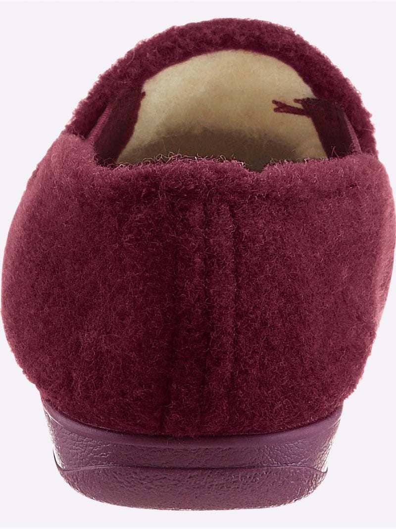 Chaussons chauds en feutre avec intérieur en laine et semelle en caoutchouc - taille standard - witt Bordeaux - Kiabi