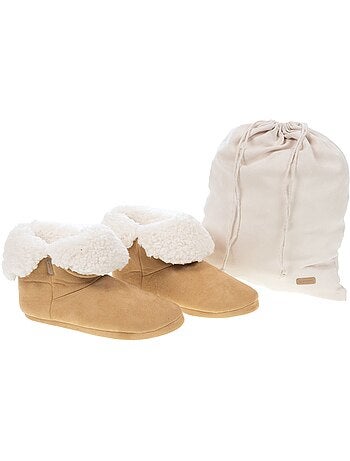 Chaussons chauds en suédine fourrés - AFIBEL