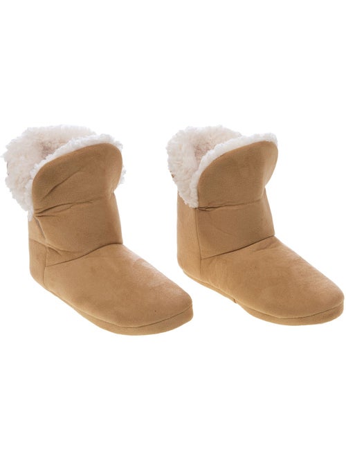 Chaussons chauds  en suédine fourrés - AFIBEL - Kiabi