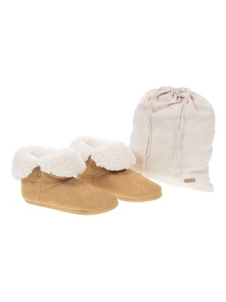 Chaussons chauds  en suédine fourrés