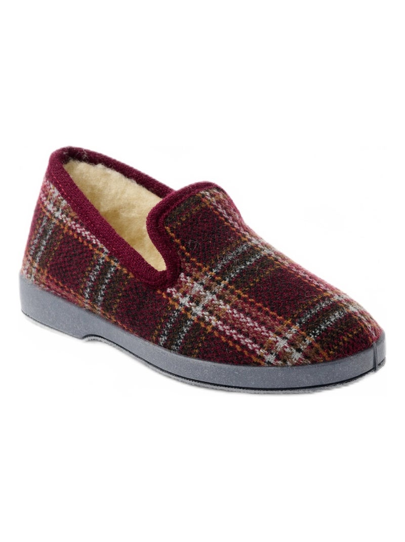 Chaussons chauds mixtes fourrés laine, largeur confort Rouge bordeaux - Kiabi