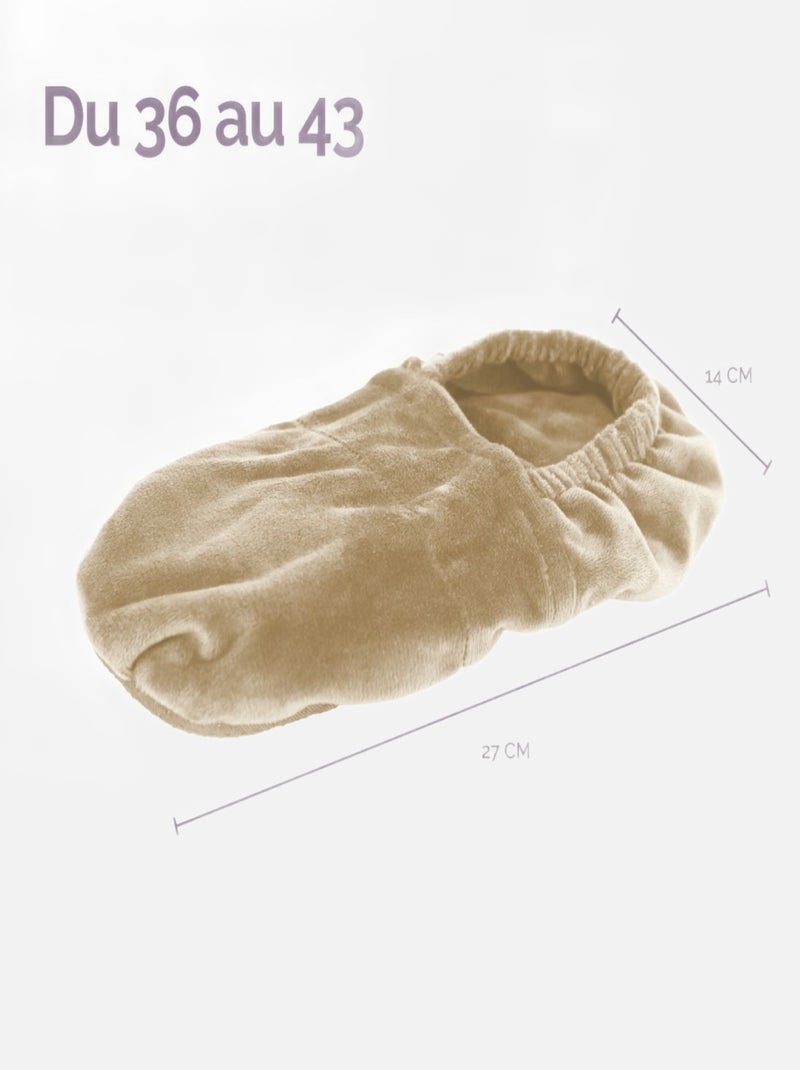 Chaussons chauffants universels - Vivezen Beige - Kiabi