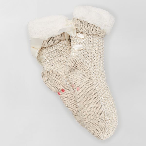 Chaussons Chaussettes Antiderapants Femme Beige Kiabi 8 00