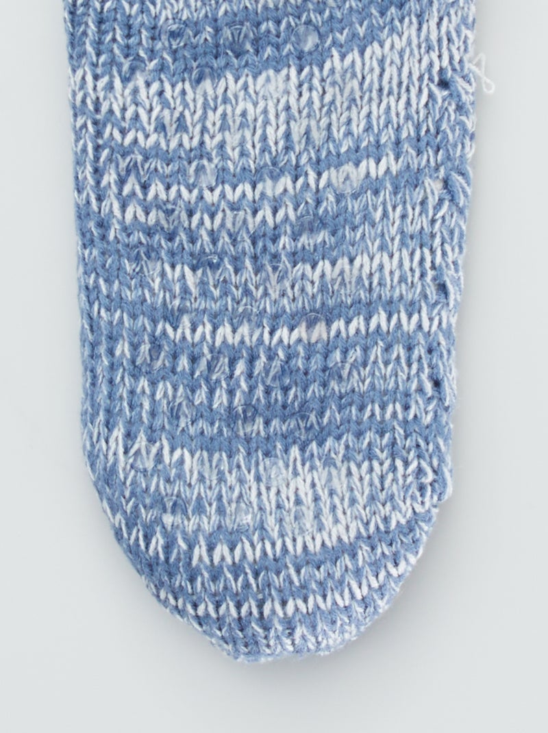 Chaussons chaussettes avec noeud fantaisie bleu - Kiabi