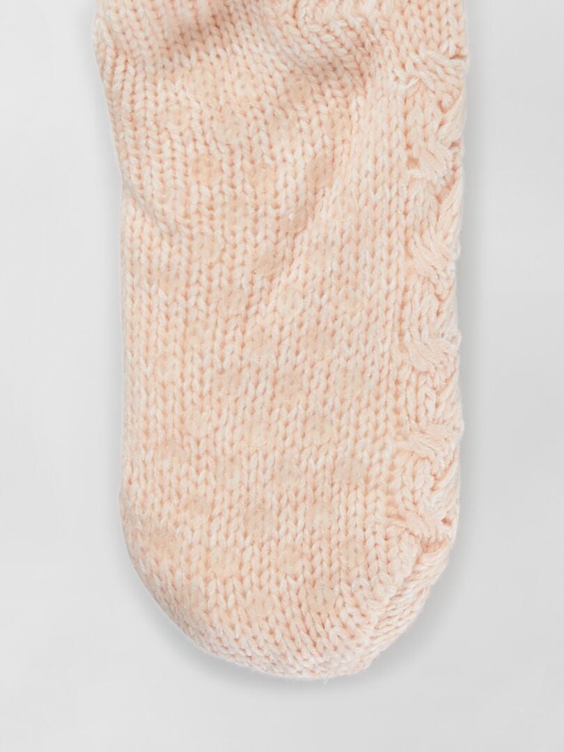 Chaussons chaussettes roses Noeuds blancs Cuddly Socks - Achetez Grand Nancy