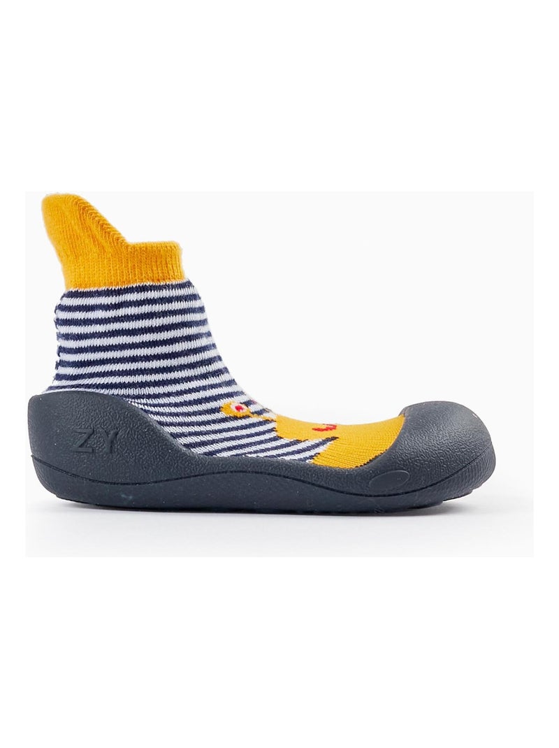 Chaussons-chaussettes avec semelle en caoutchouc pour bébé fille BOUQUETS DES MIMOSAS Blanc - Kiabi