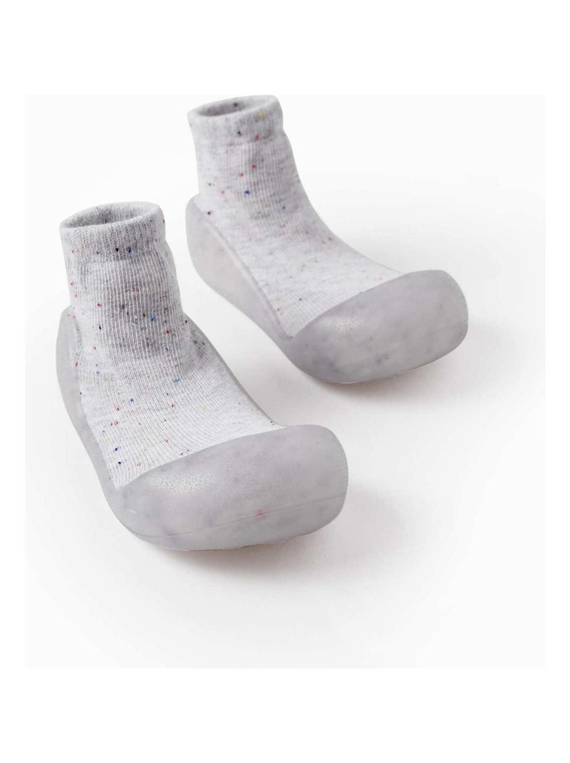 Chaussons-chaussettes avec semelles antidérapantes pour bébé garçon   ESSENTIALS LINE Gris clair - Kiabi