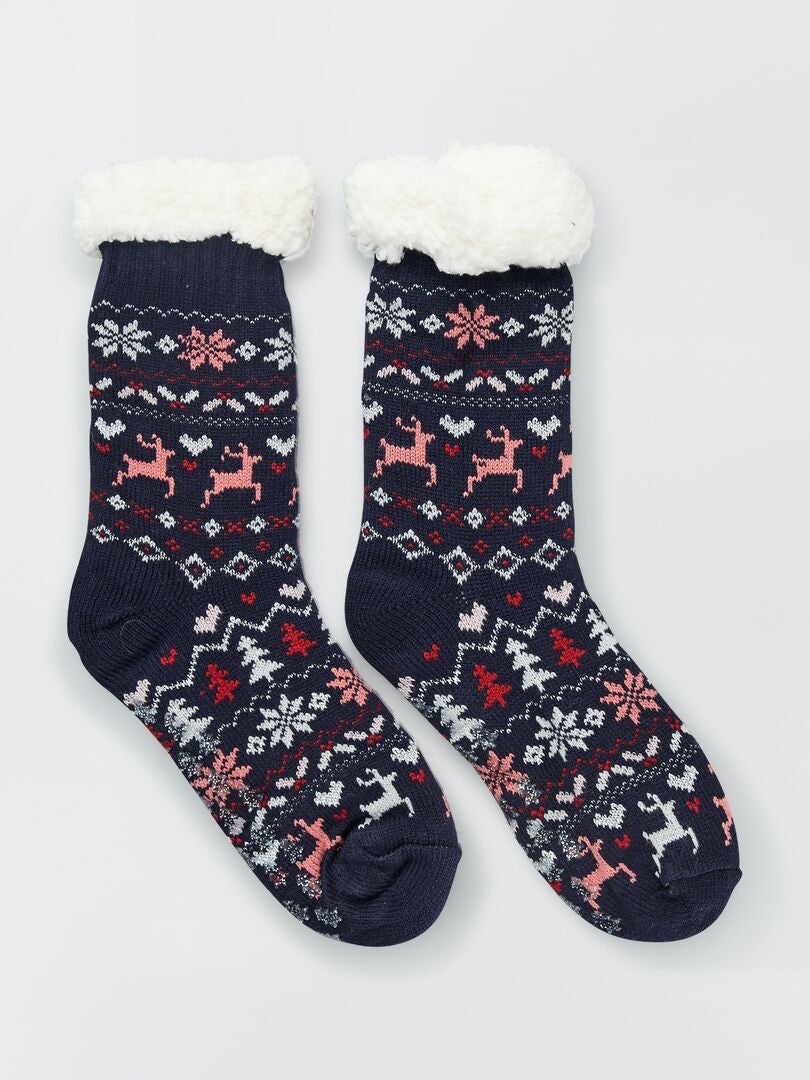 Chaussettes chaussons Noël homme (x12) - Grossiste en ligne