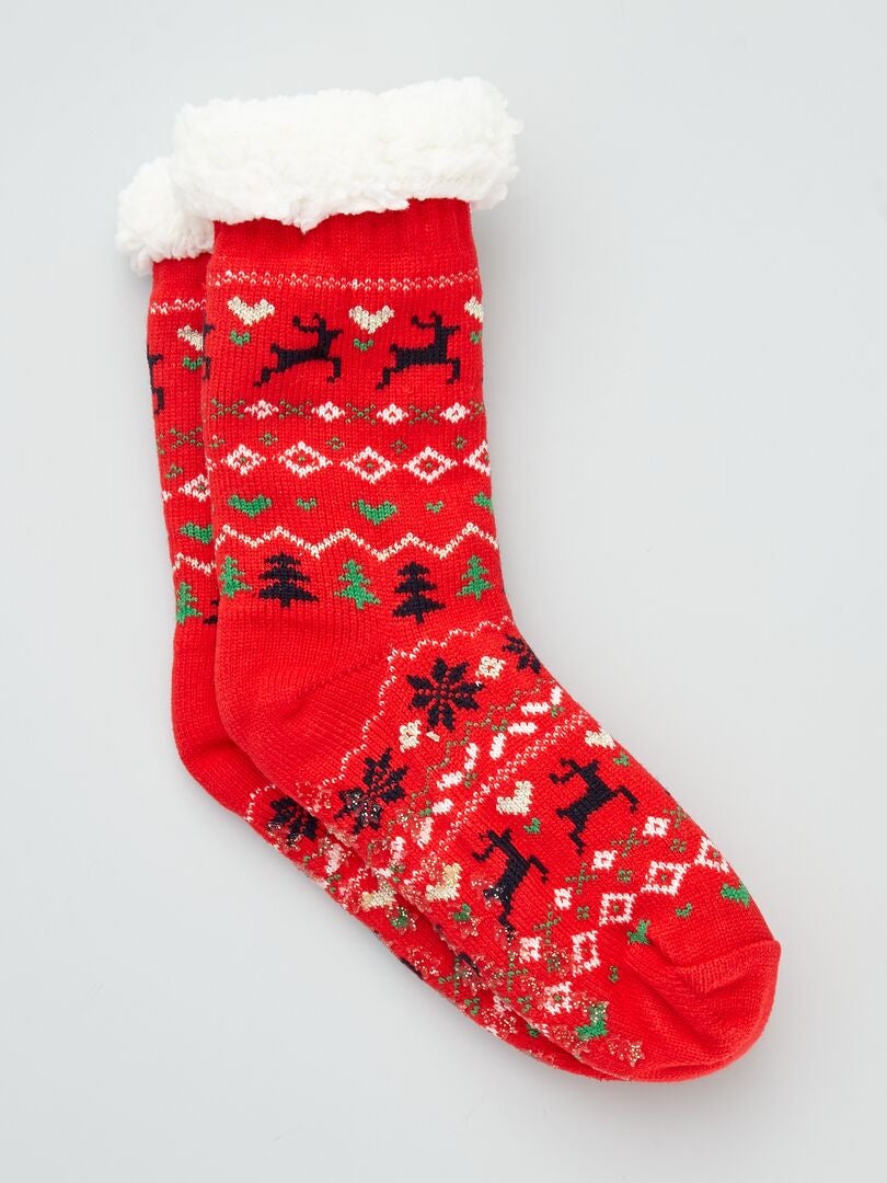 Chaussons chaussettes de Noël - Lot de 2