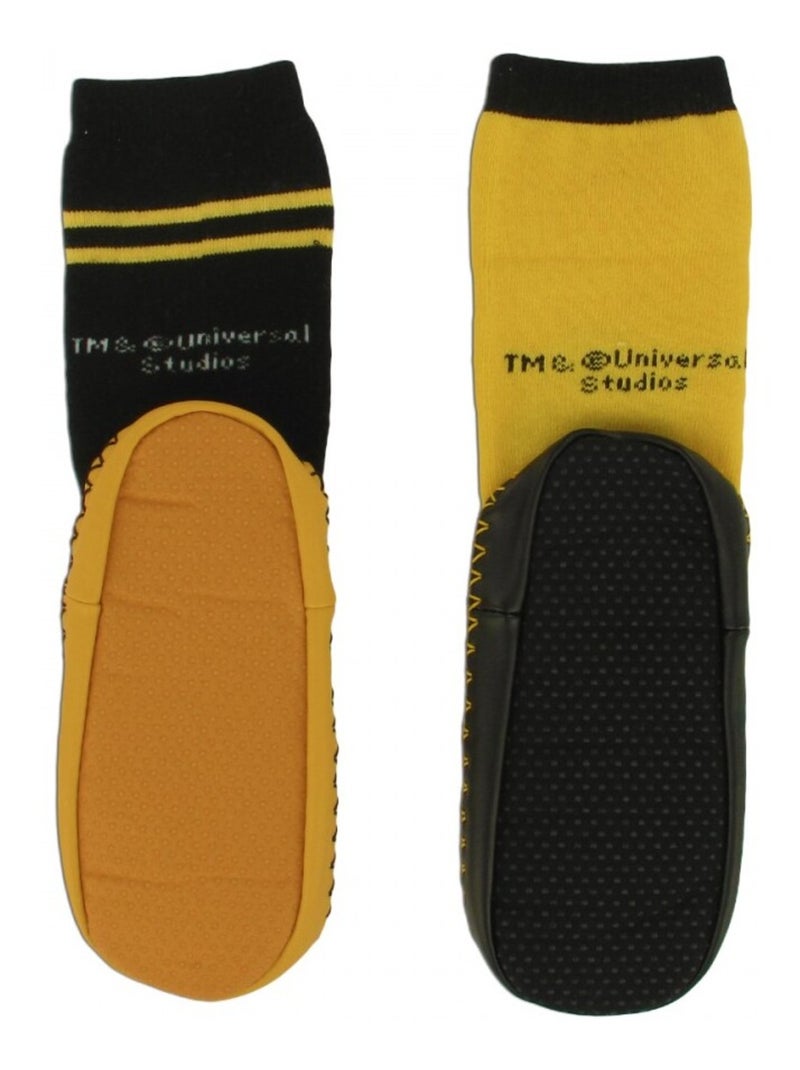 Chaussons chaussettes lot de 2 Les Minions Noir Jaune - Kiabi
