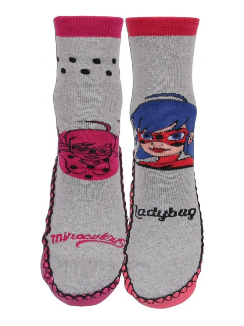 Chaussons chaussettes lot de 2 Zag Heroez Gris Rose Bleu - Kiabi