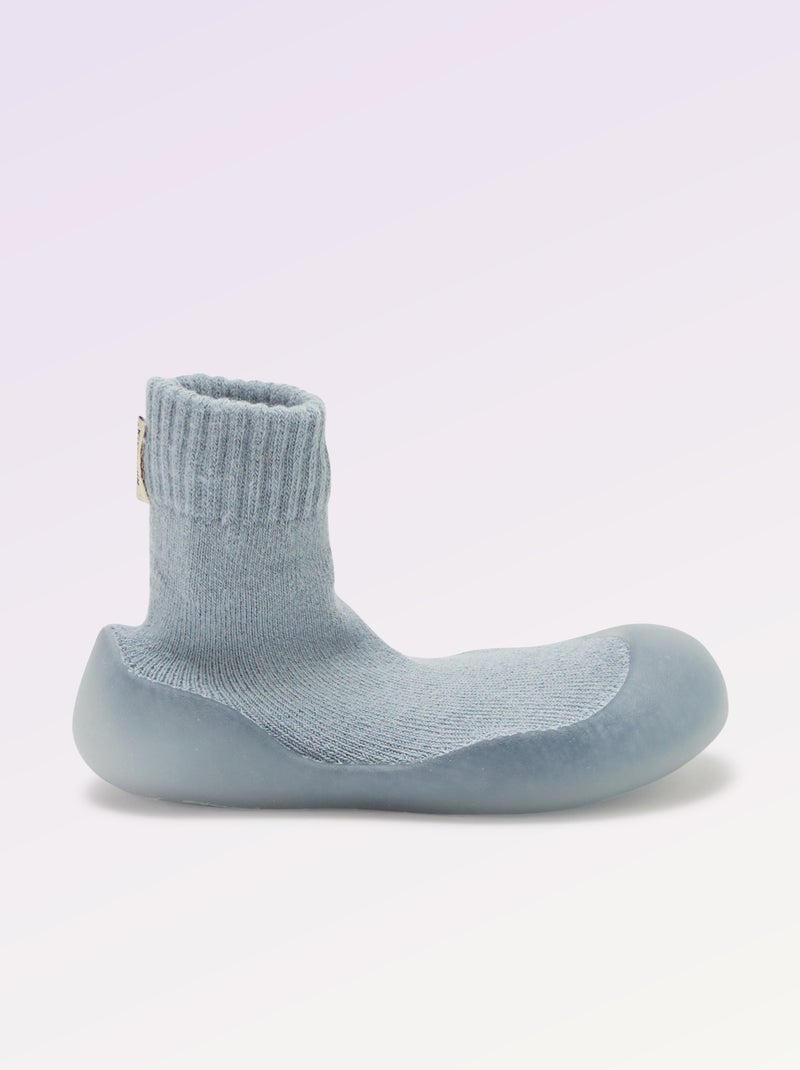 Chaussons chaussettes motricité 3 '1ers pas' - Kitchoun Bleu - Kiabi