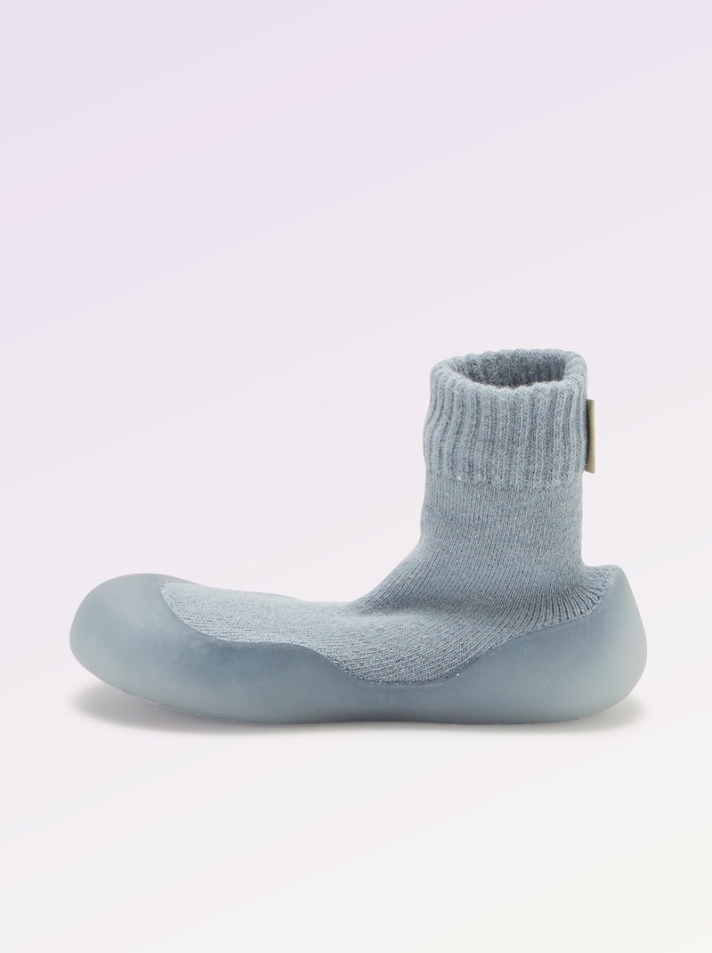 Chaussons chaussettes motricité 3 '1ers pas' - Kitchoun Bleu - Kiabi