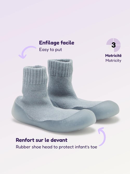 Chaussons chaussettes motricité 3 '1ers pas' - Kitchoun - Kiabi
