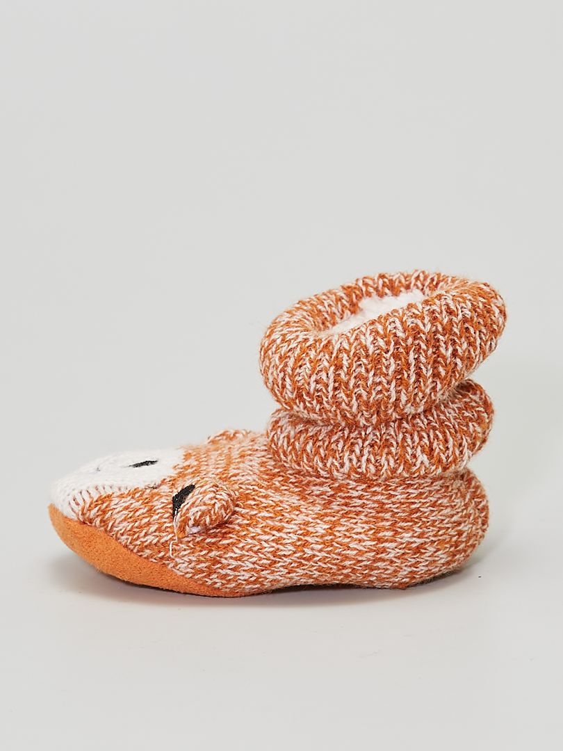 Chaussons chaussettes orange - Kiabi