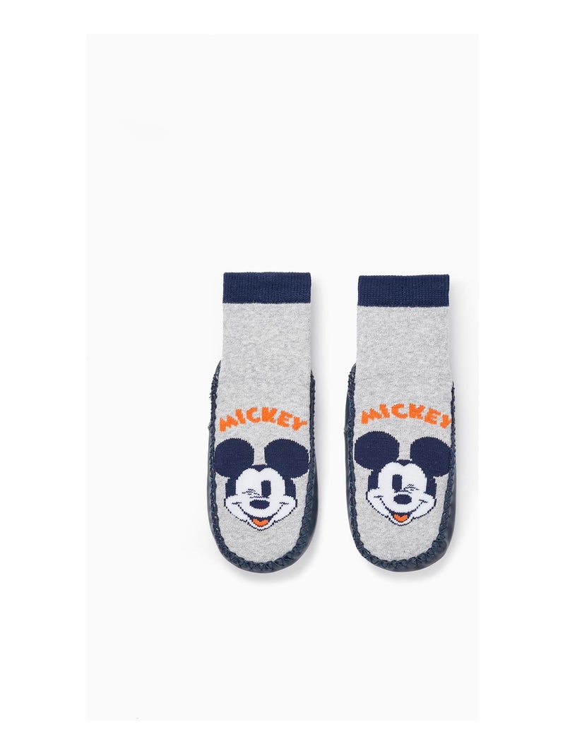 Chaussons Chaussettes pour Garçon 'Mickey'   DISNEY Gris clair - Kiabi