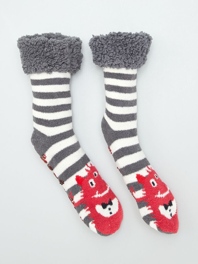 Chaussons chaussettes Rouge - Kiabi