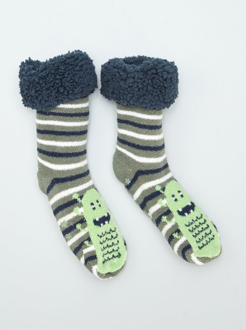 Chaussons chaussettes Vert - Kiabi