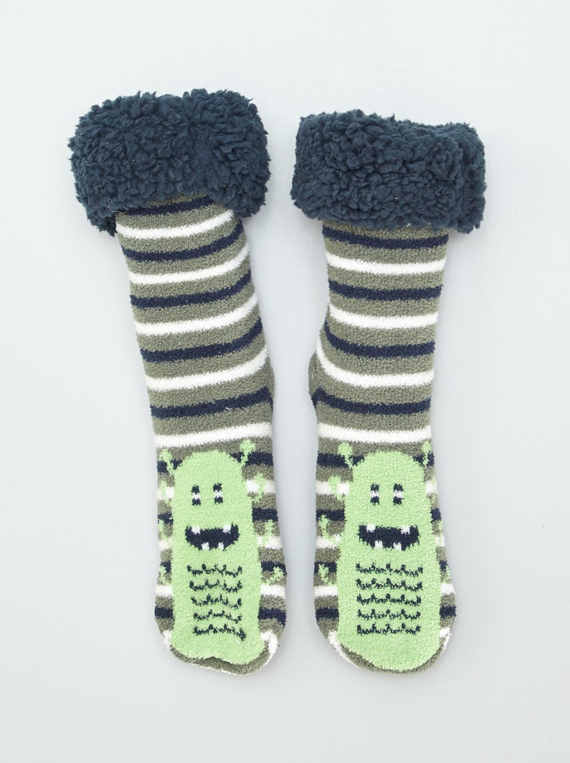 Chaussons chaussettes Vert - Kiabi