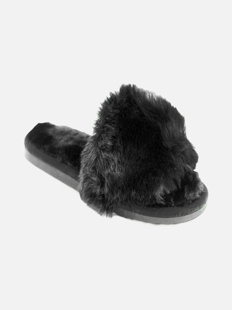 Chaussons Claquettes Kebello Noir Noir - Kiabi