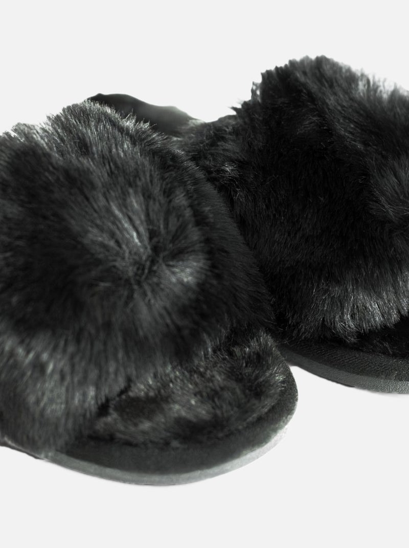 Chaussons Claquettes Kebello Noir Noir - Kiabi