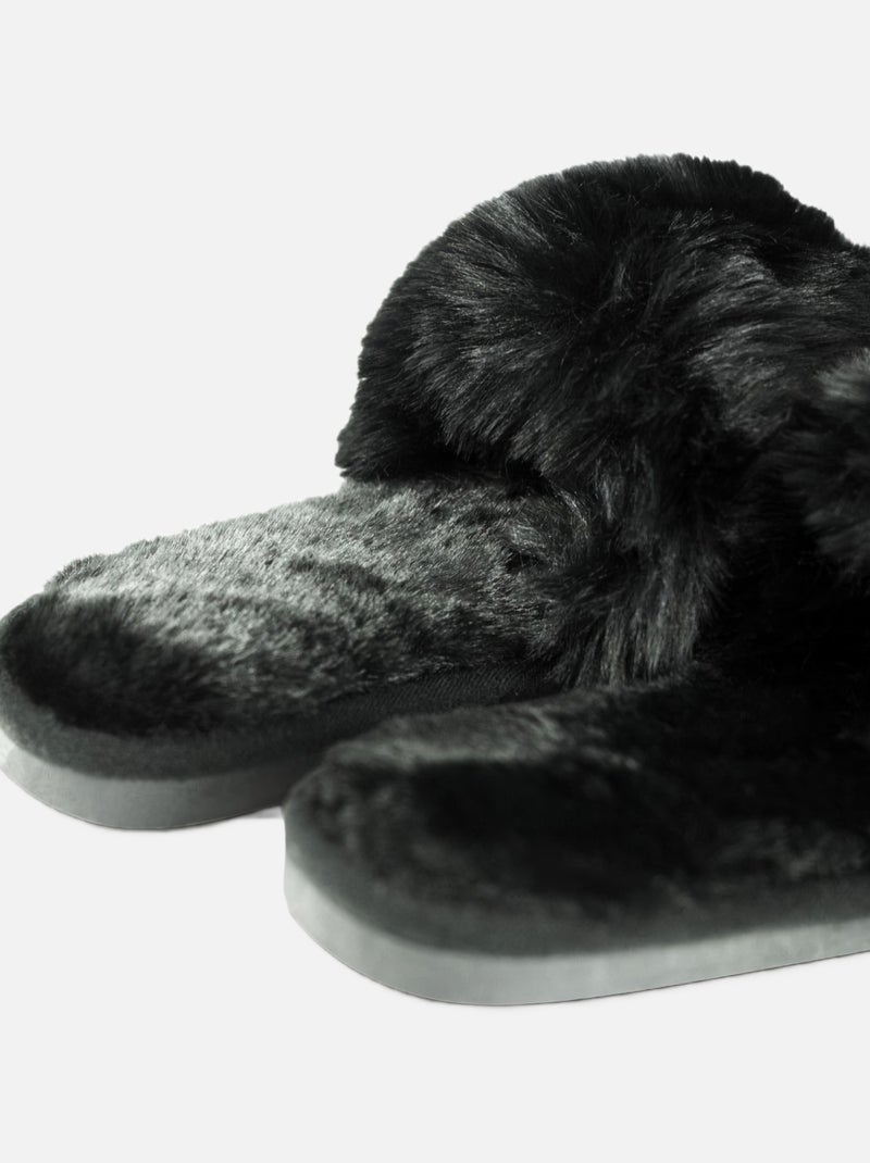 Chaussons Claquettes Kebello Noir Noir - Kiabi