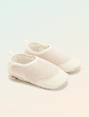 Kitchoun - Chaussons côtelés à scratchs -