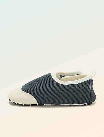 Kitchoun - Chaussons côtelés à scratchs -