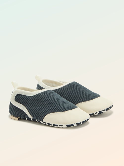 Chaussons côtelés à scratchs - 'Kitchoun' - Kiabi Chaussons côtelés à scratchs - 'Kitchoun' - Kiabi