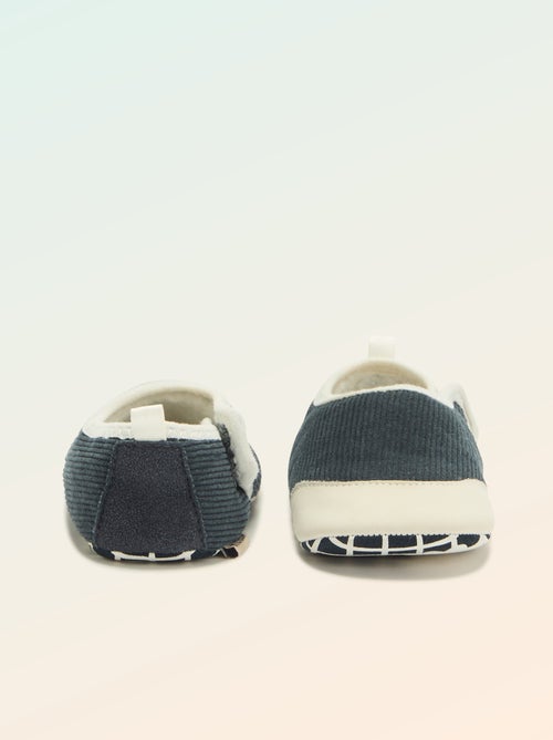 Chaussons côtelés à scratchs - 'Kitchoun' - Kiabi Chaussons côtelés à scratchs - 'Kitchoun' - Kiabi