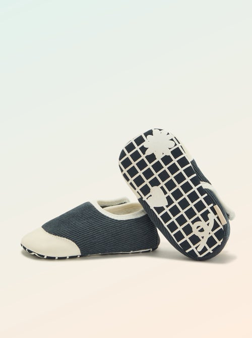 Chaussons côtelés à scratchs - 'Kitchoun' - Kiabi Chaussons côtelés à scratchs - 'Kitchoun' - Kiabi