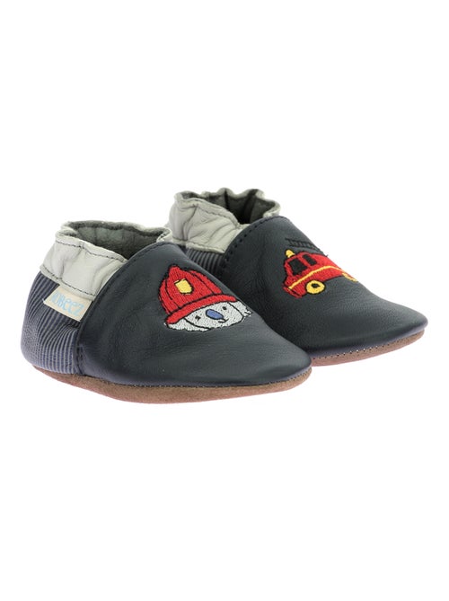 Chaussons Cuir Badge Fire Robeez - Kiabi
