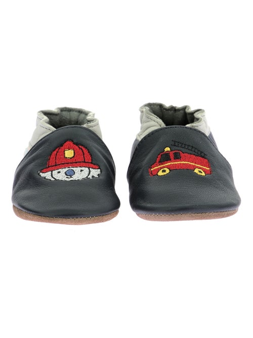 Chaussons Cuir Badge Fire Robeez - Kiabi