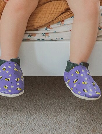 Chaussons cuir b?b? Mireille les abeilles