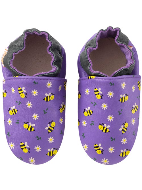Chaussons cuir b?b? Mireille les abeilles - Kiabi