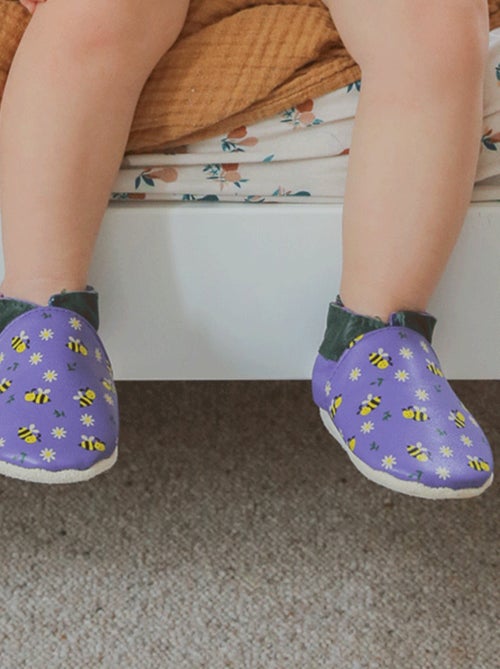 Chaussons cuir bébé Mireille les abeilles - Kiabi