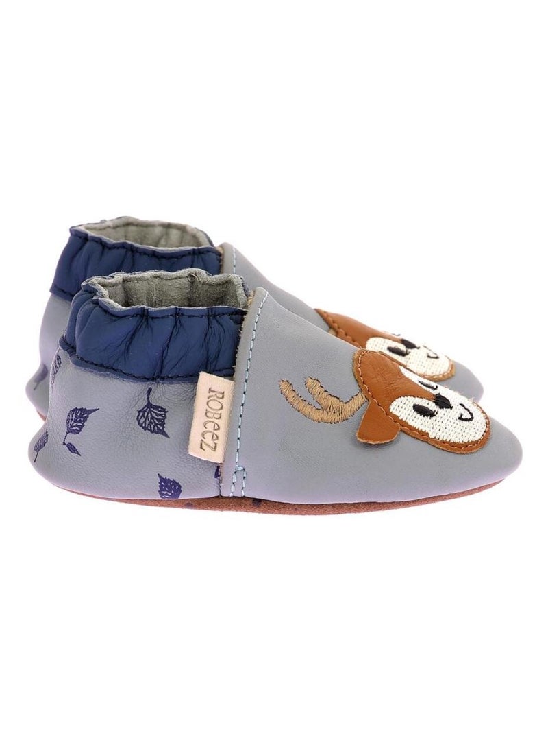 Chaussons Cuir Deerboy Bleu - Kiabi