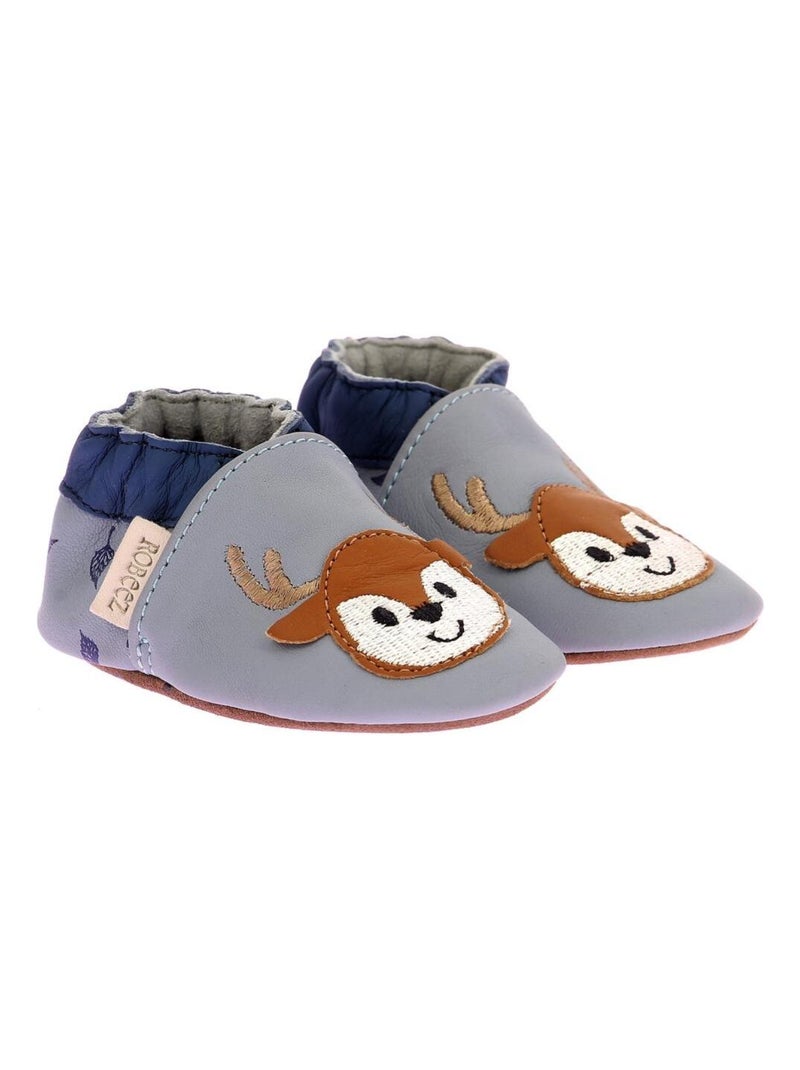 Chaussons Cuir Deerboy Bleu - Kiabi