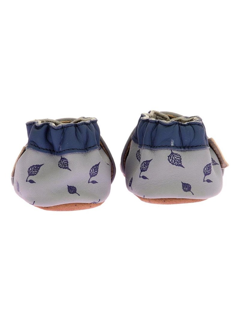 Chaussons Cuir Deerboy Bleu - Kiabi