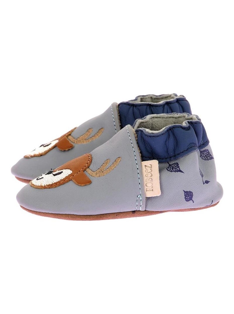 Chaussons Cuir Deerboy Bleu - Kiabi